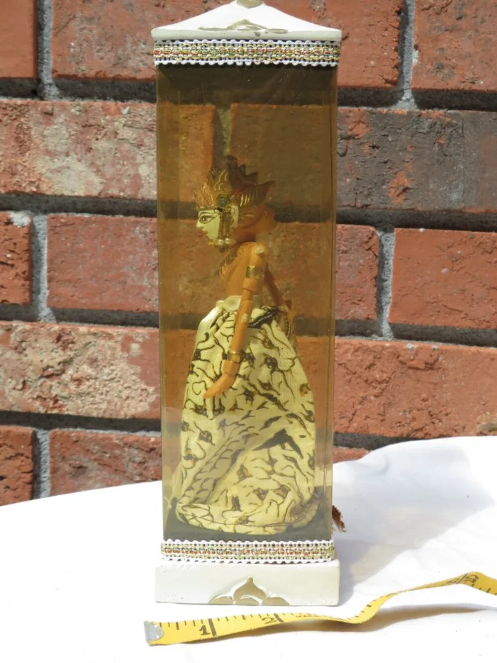 Vintage Indonesian Wayang Golek Puppet in Handcrafted Display Case | Javanese